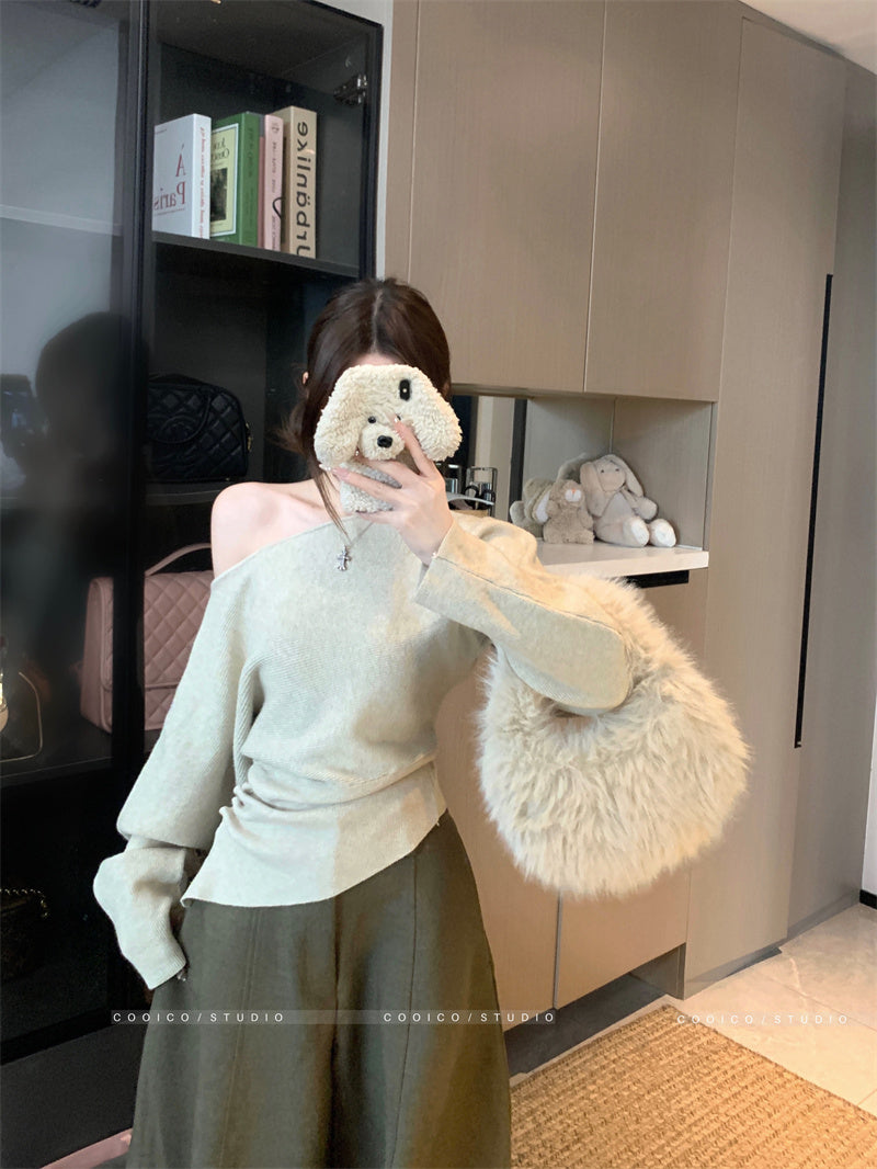 百搭氣質收腰毛衣打底衫