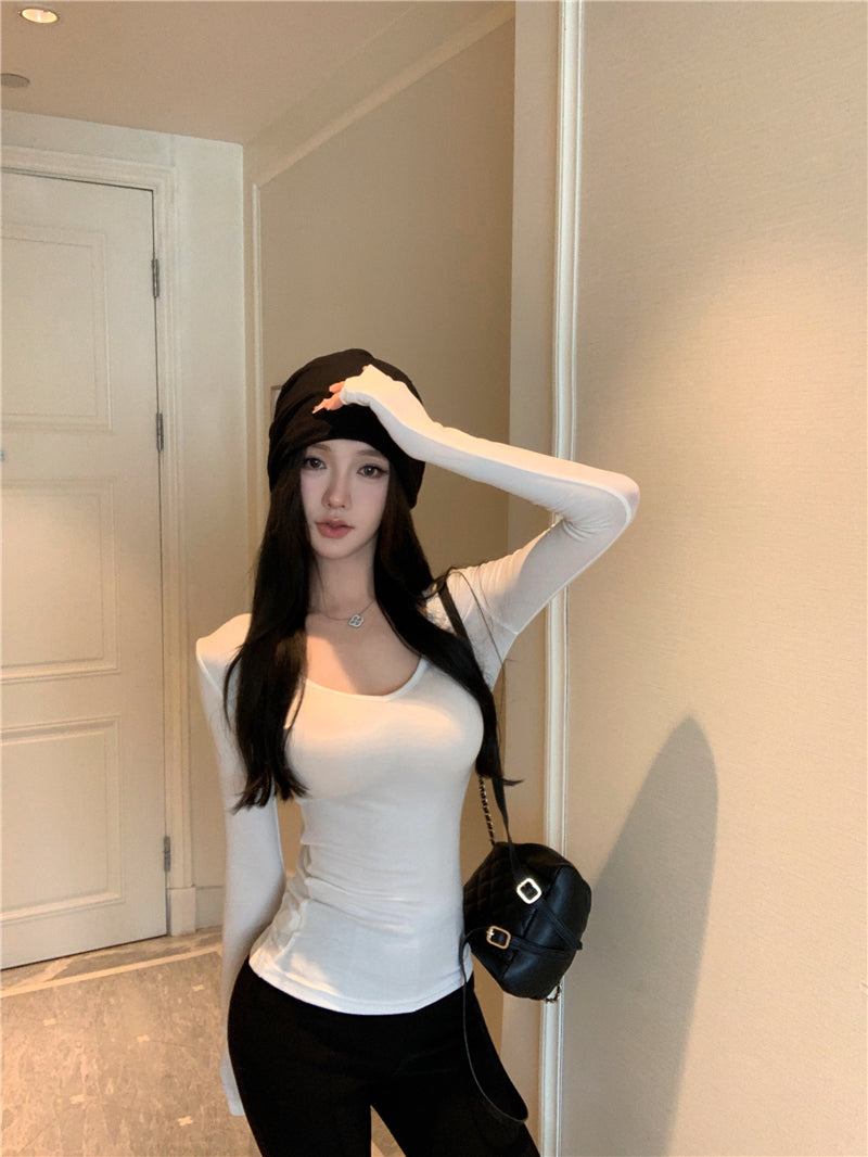 高級質感V領修身打底衫