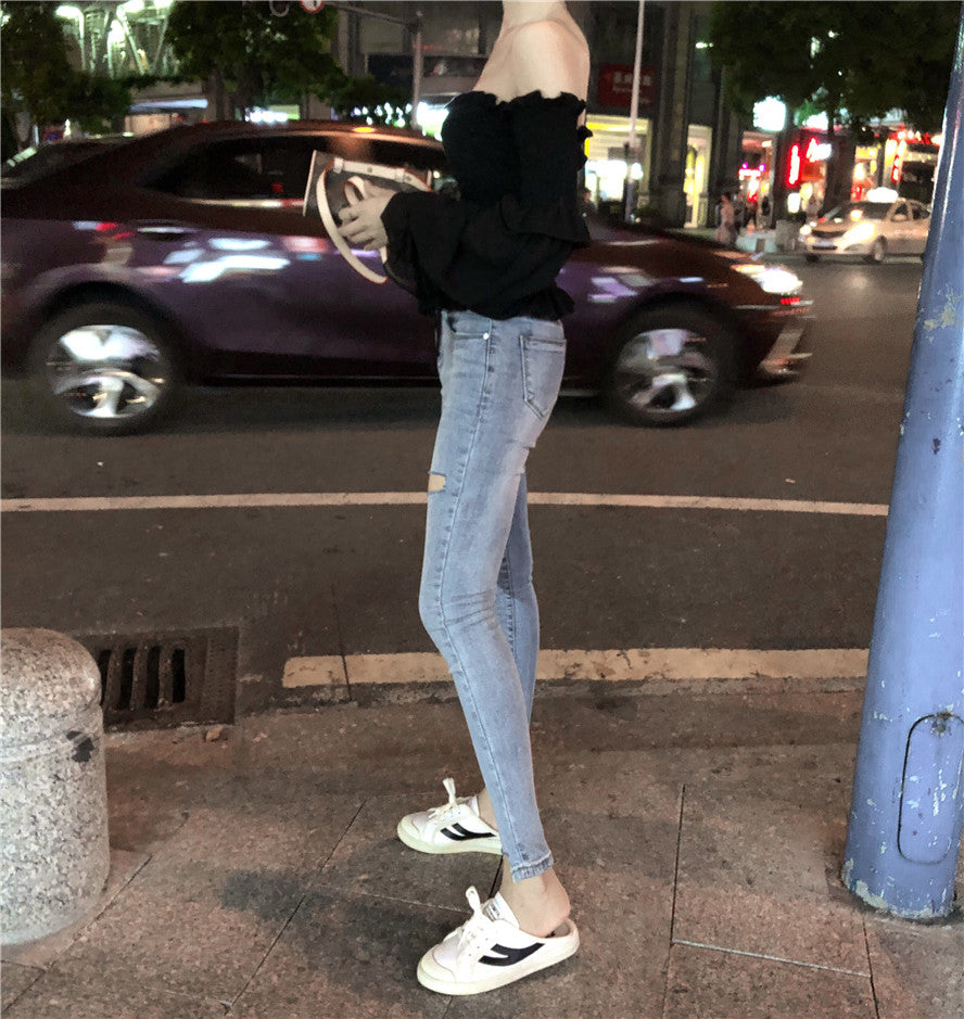 氣質一字領露肩上衣