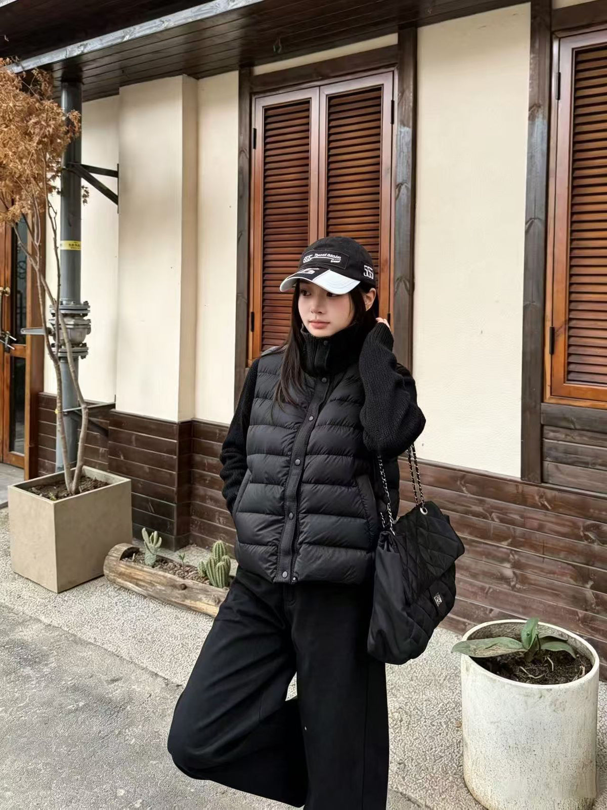 休閒針織立領拼接外套
