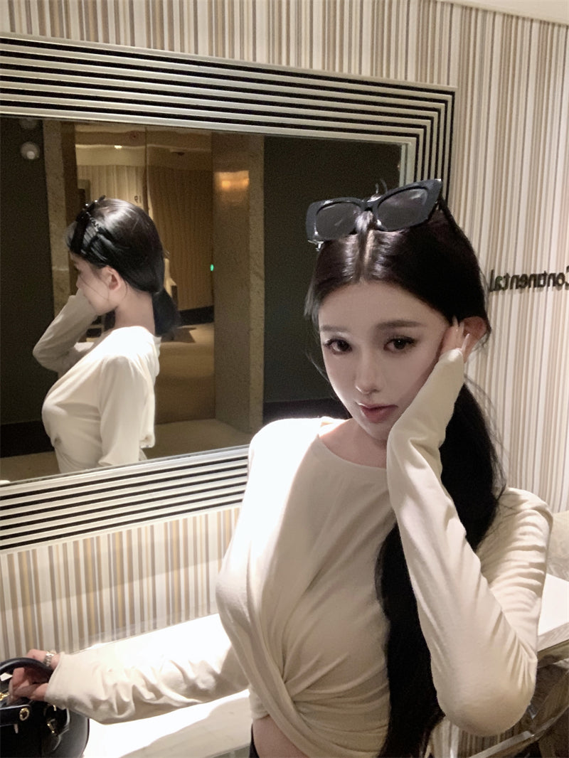 短款露腰顯瘦上衣