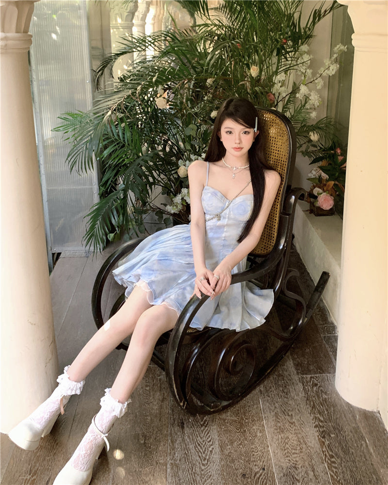 多巴胺抹胸泡泡袖公主蓬蓬裙