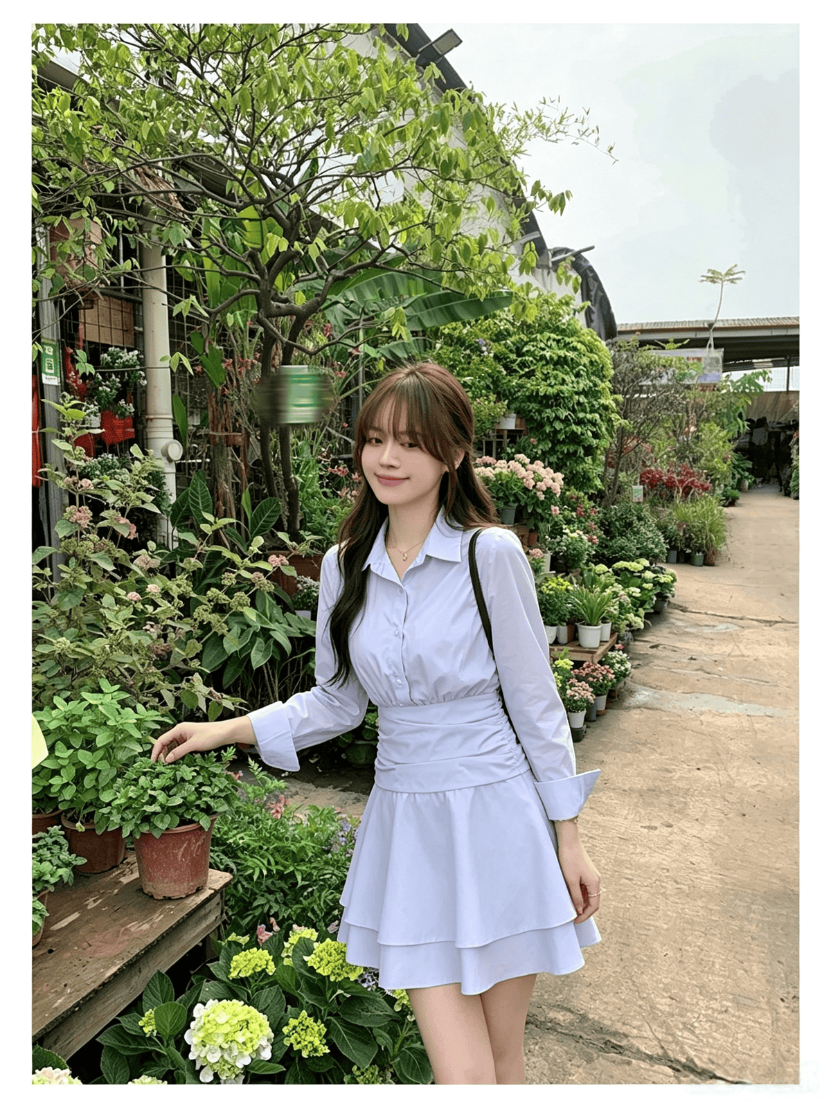 法式氣質設計感波點連衣裙