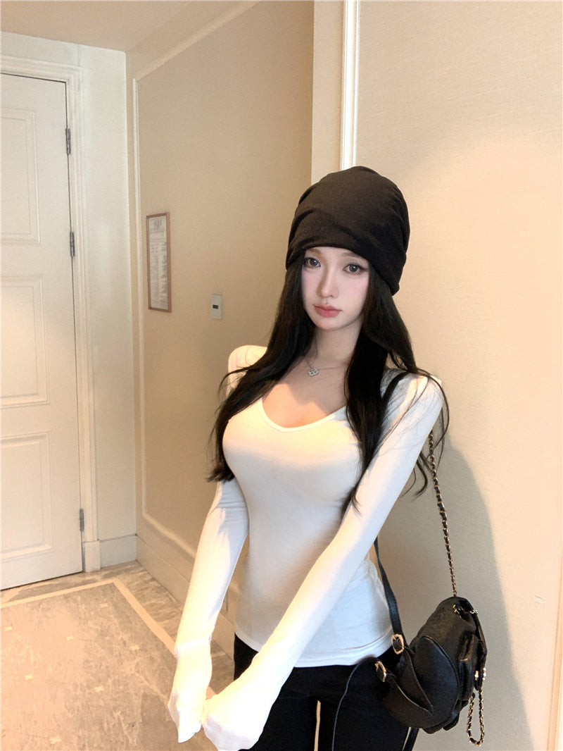 高級質感V領修身打底衫