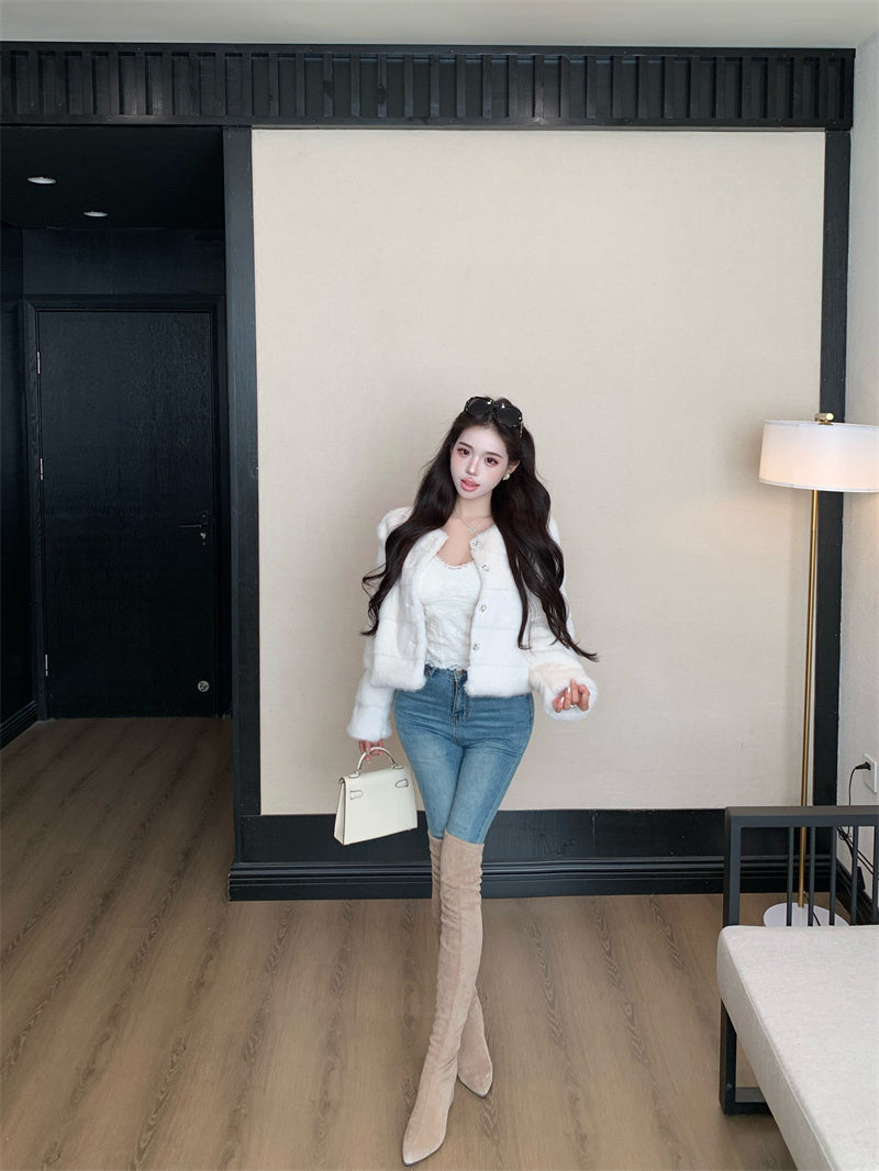 氣質貴婦小香風毛毛氣質外套
