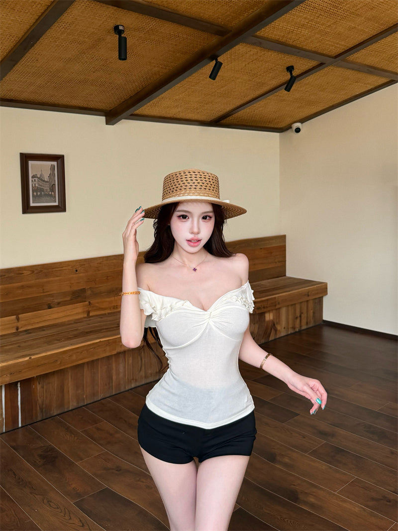 春夏簡約修身顯瘦百搭上衣
