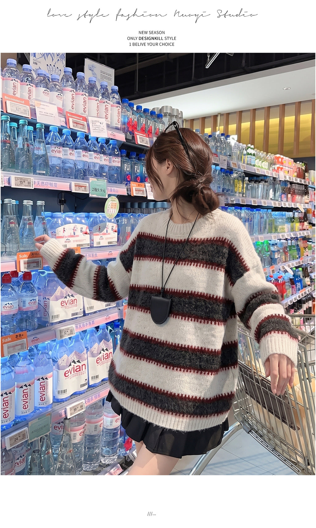 美式圓領撞色休閒外套