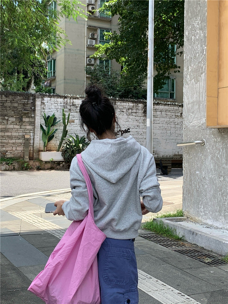 韓系可愛風愛心印花連帽衛衣