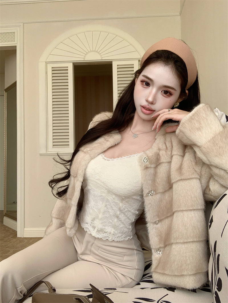 氣質貴婦小香風毛毛氣質外套