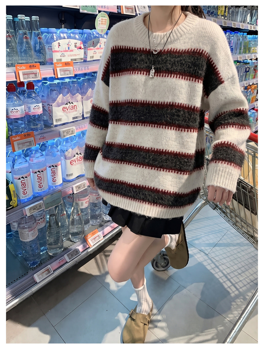 美式圓領撞色休閒外套