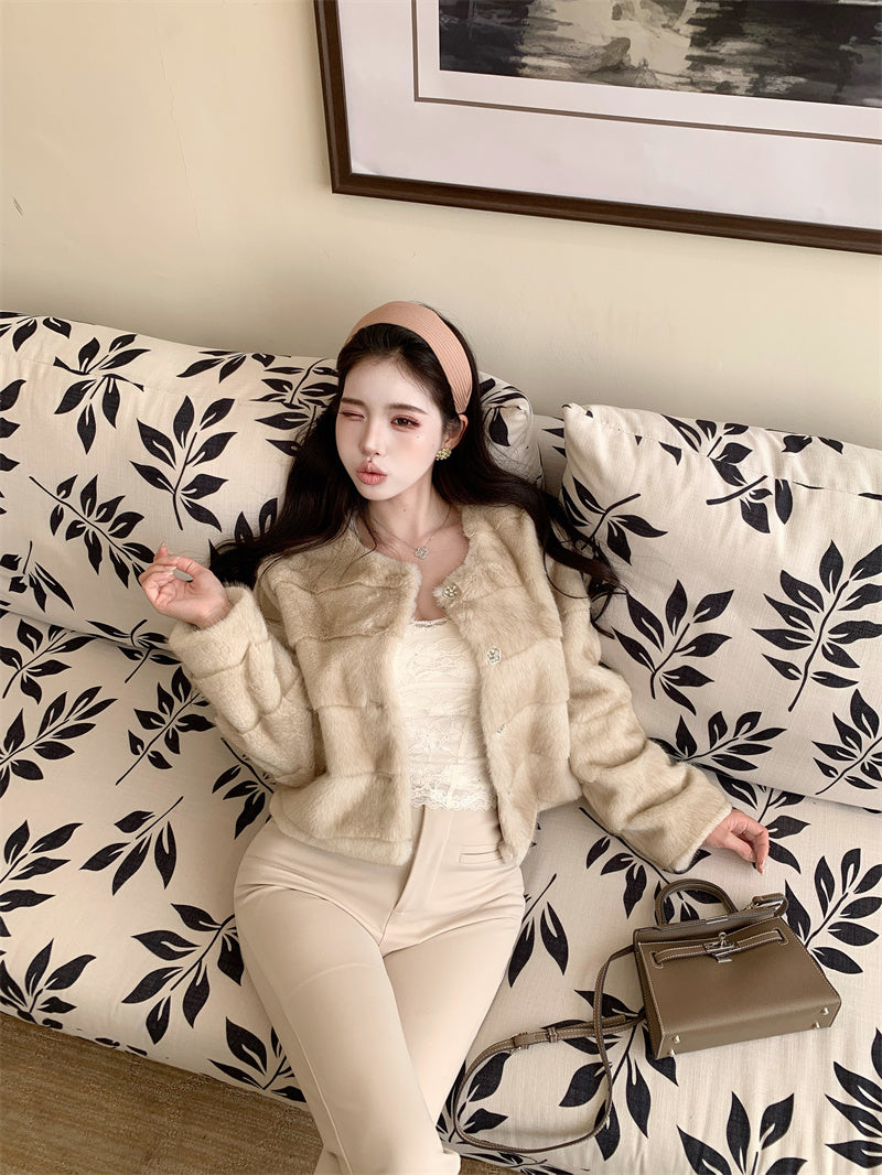 氣質貴婦小香風毛毛氣質外套