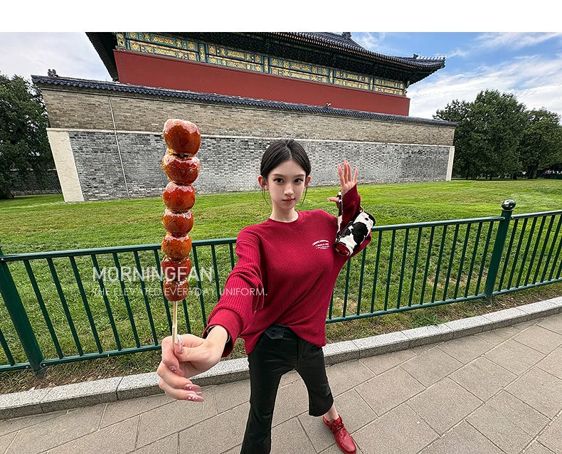 約會休閒慵懶風針織上衣