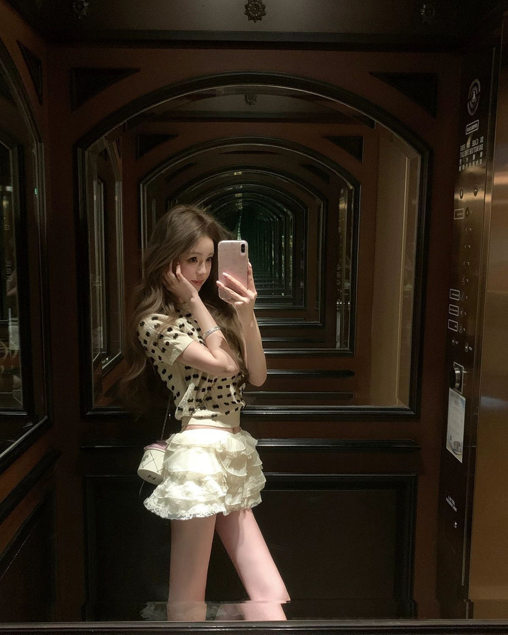 氣質少女蕾絲蓬蓬半身裙