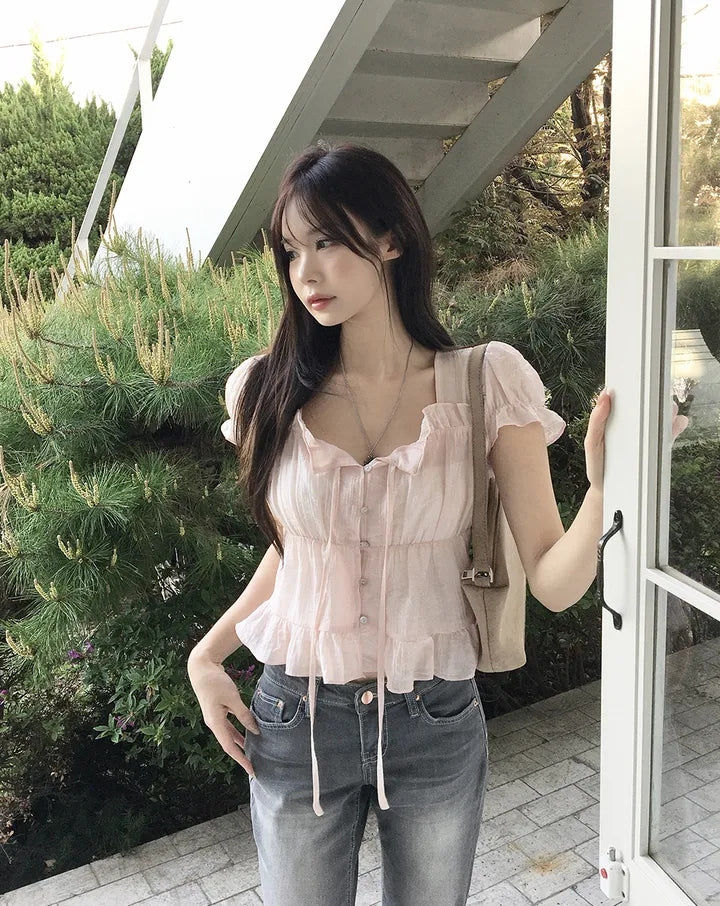 法式質感甜美襯衫