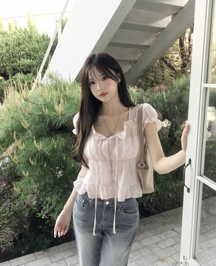 法式質感甜美襯衫