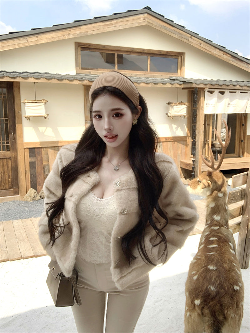 氣質貴婦小香風毛毛氣質外套