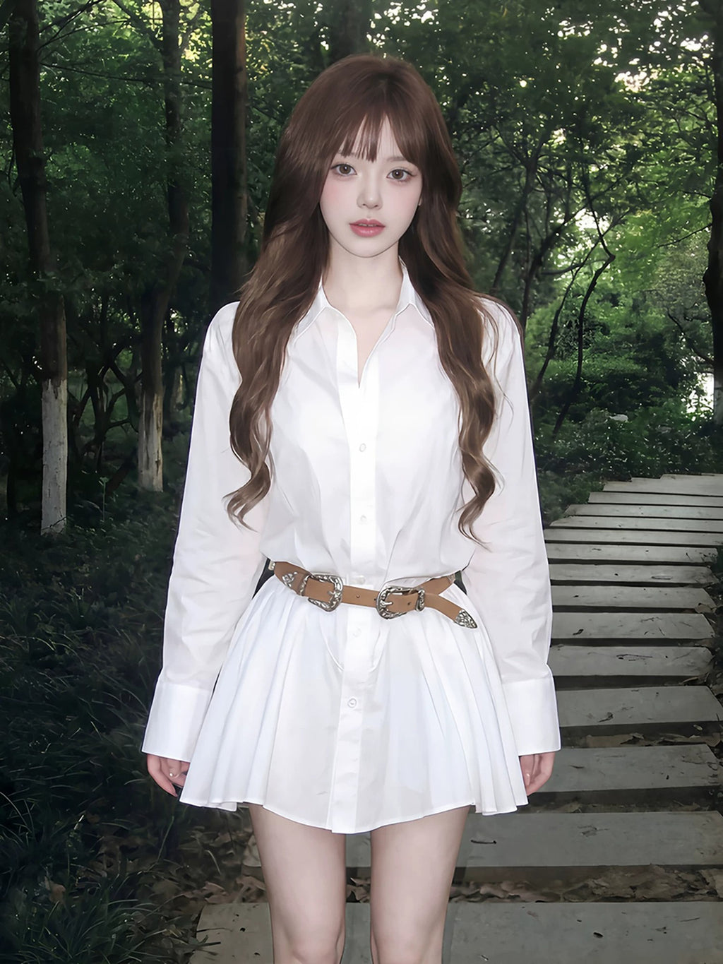 法式翻領設計感連衣裙