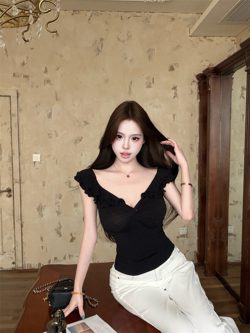 春夏簡約修身顯瘦百搭上衣