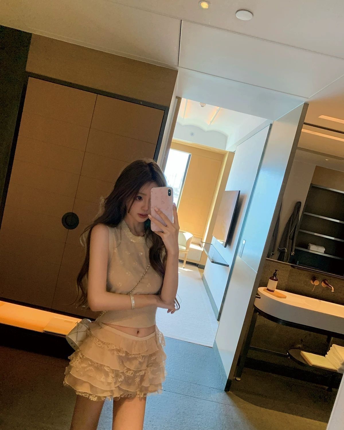 氣質少女蕾絲蓬蓬半身裙