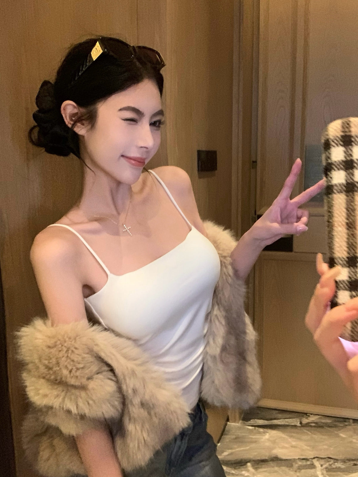 純欲性感吊帶內搭帶胸墊打底衫