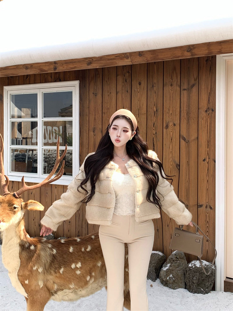 氣質貴婦小香風毛毛氣質外套