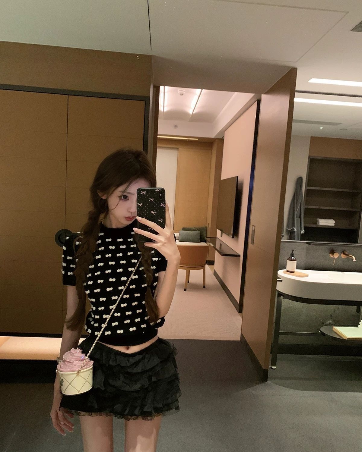 氣質少女蕾絲蓬蓬半身裙