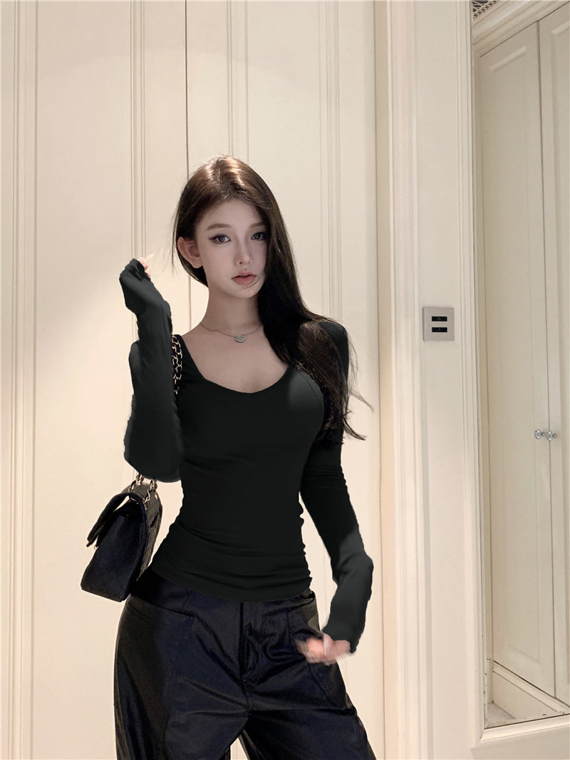 高級質感V領修身打底衫