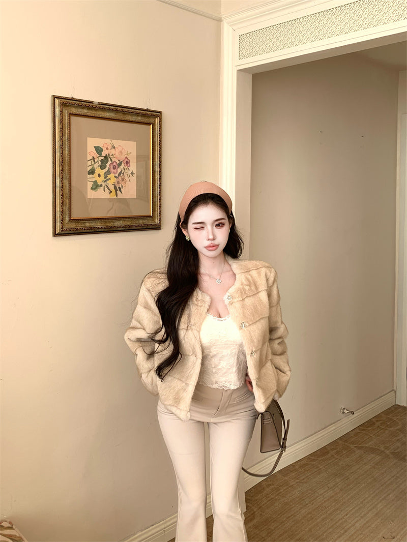 氣質貴婦小香風毛毛氣質外套