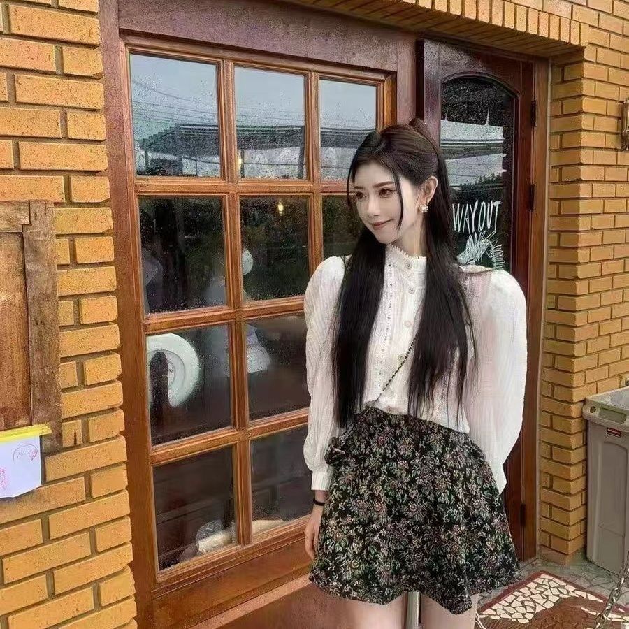 小香風高級感蕾絲鏤空長袖防曬襯衫