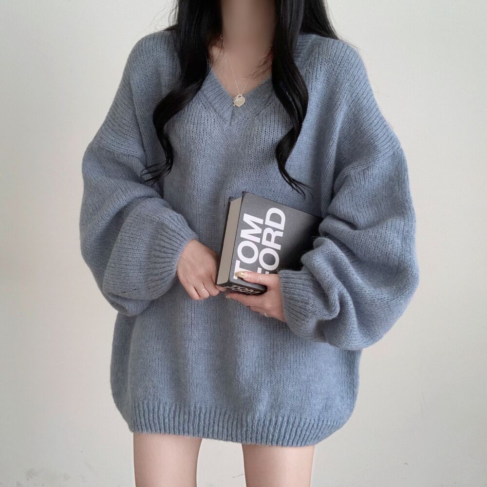慵懶風寬松針織衫連衣裙