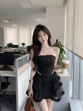 高級感氣質抹胸蓬蓬連衣裙
