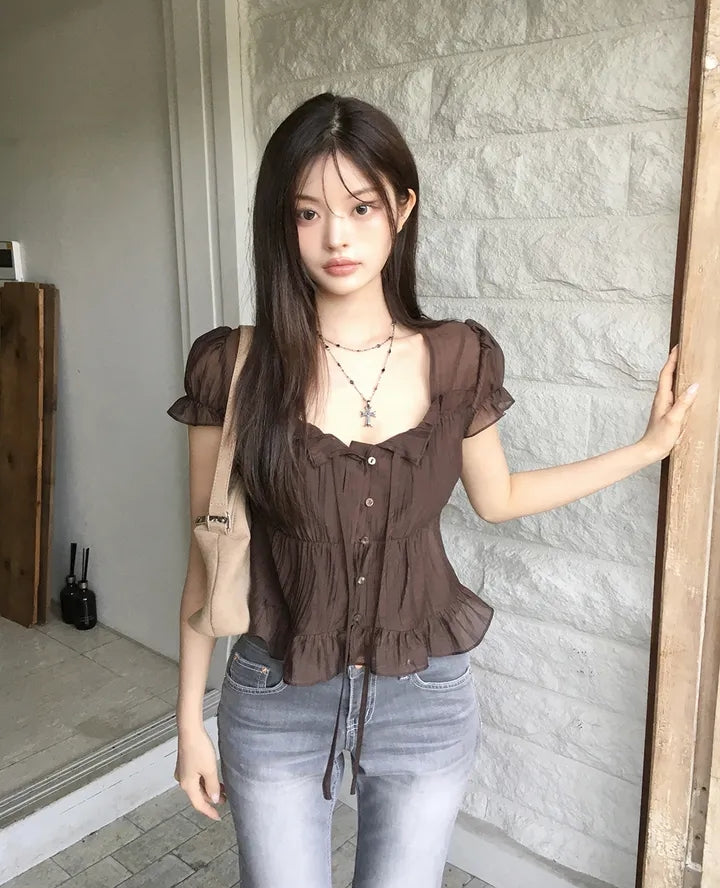 法式質感甜美襯衫