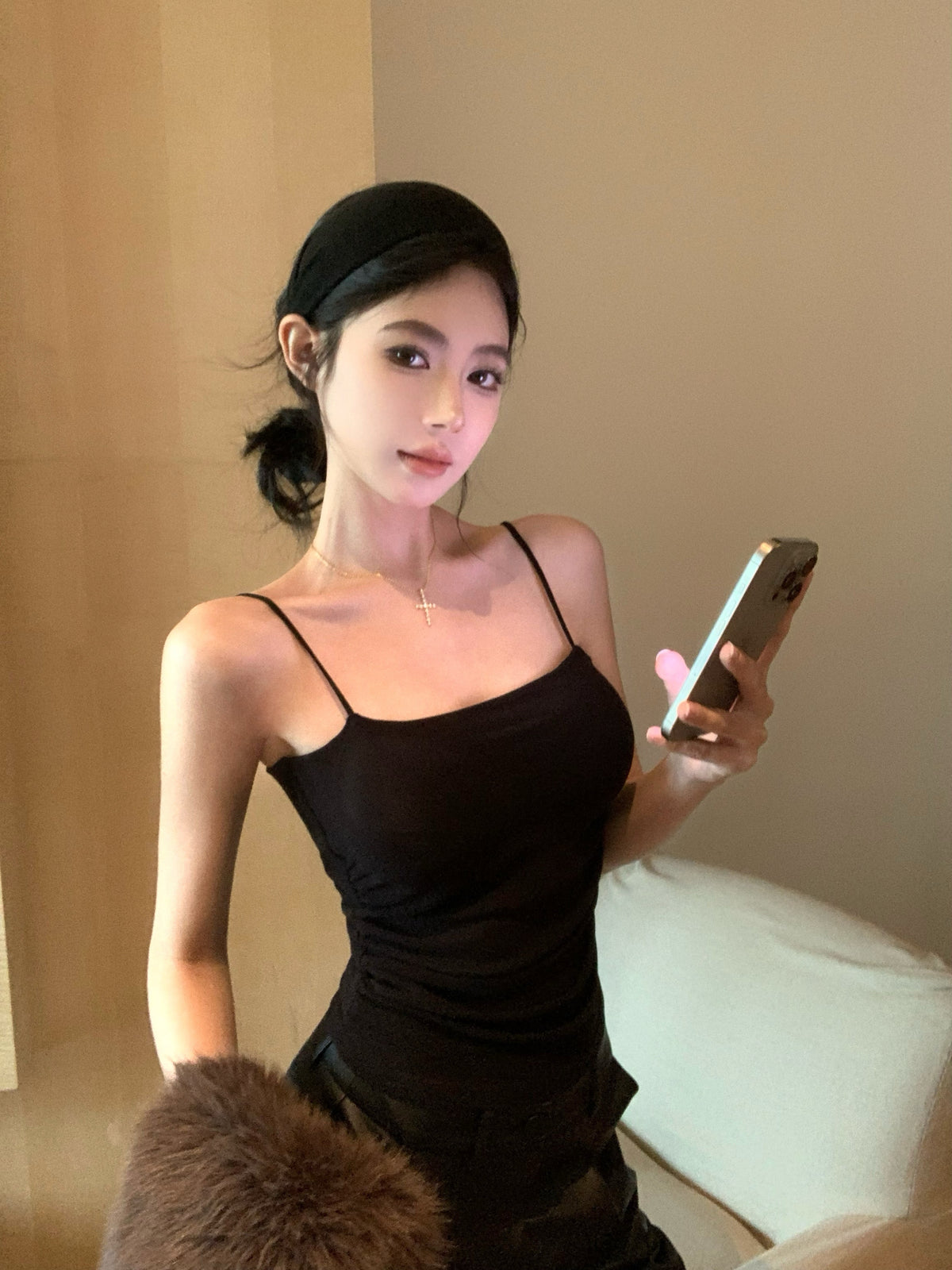 純欲性感吊帶內搭帶胸墊打底衫