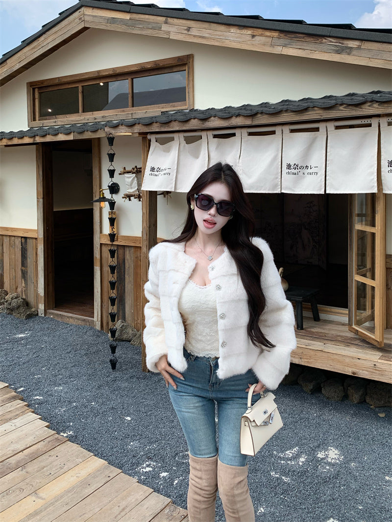 氣質貴婦小香風毛毛氣質外套