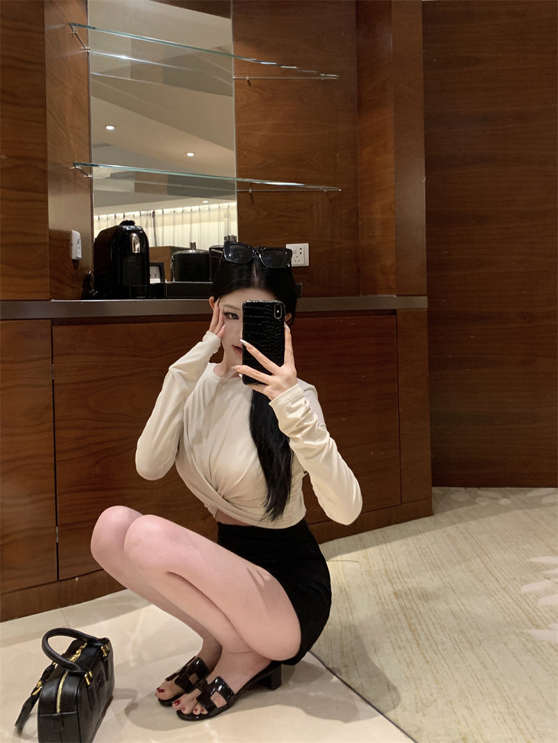 短款露腰顯瘦上衣