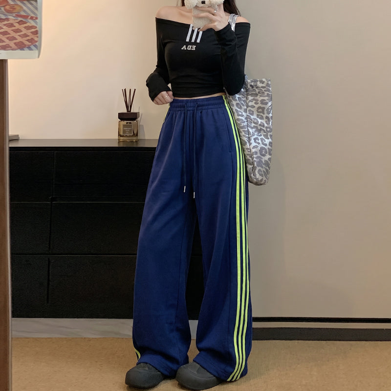 美式條紋運動褲