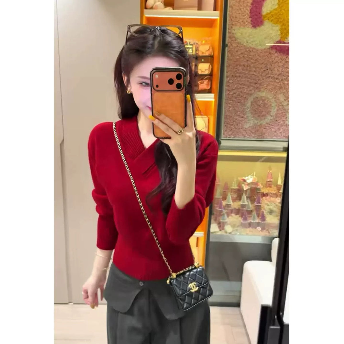慵懶風V領包臀吊帶打底連衣裙