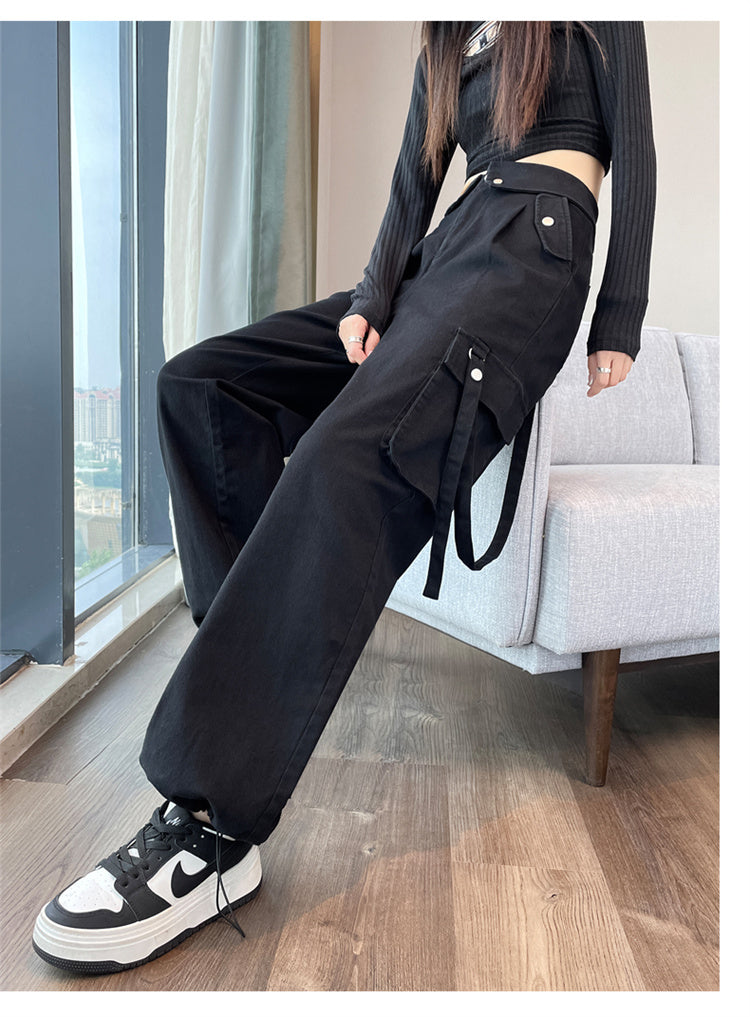 設計感美式工裝褲