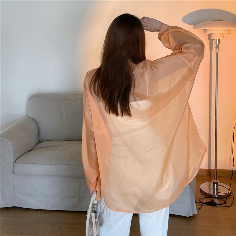 薄款透視高級感珠光防曬衣