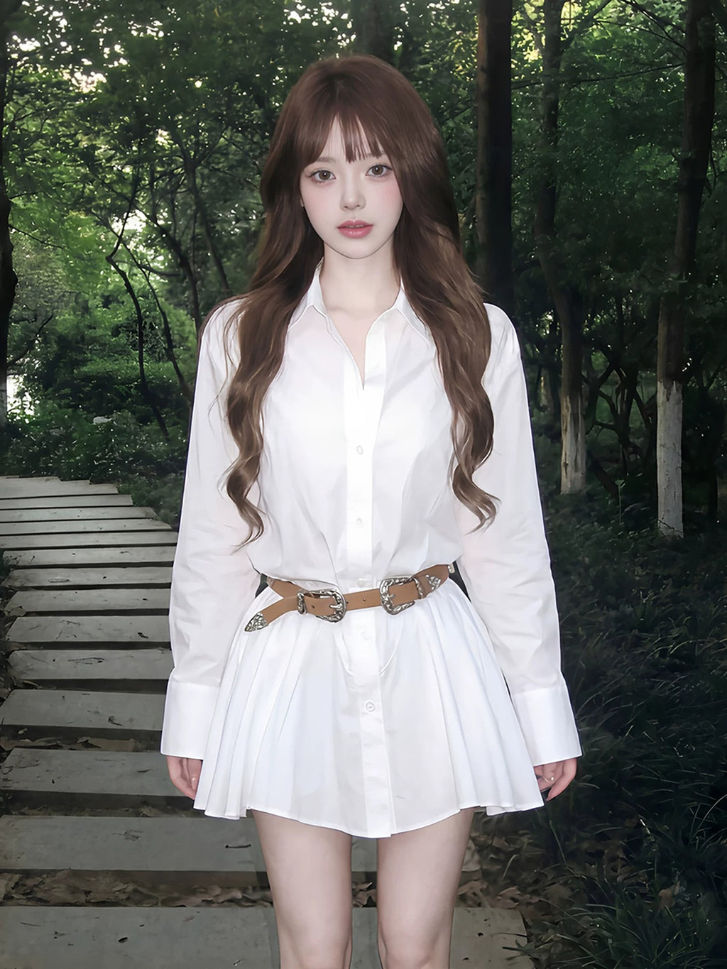 法式翻領設計感連衣裙