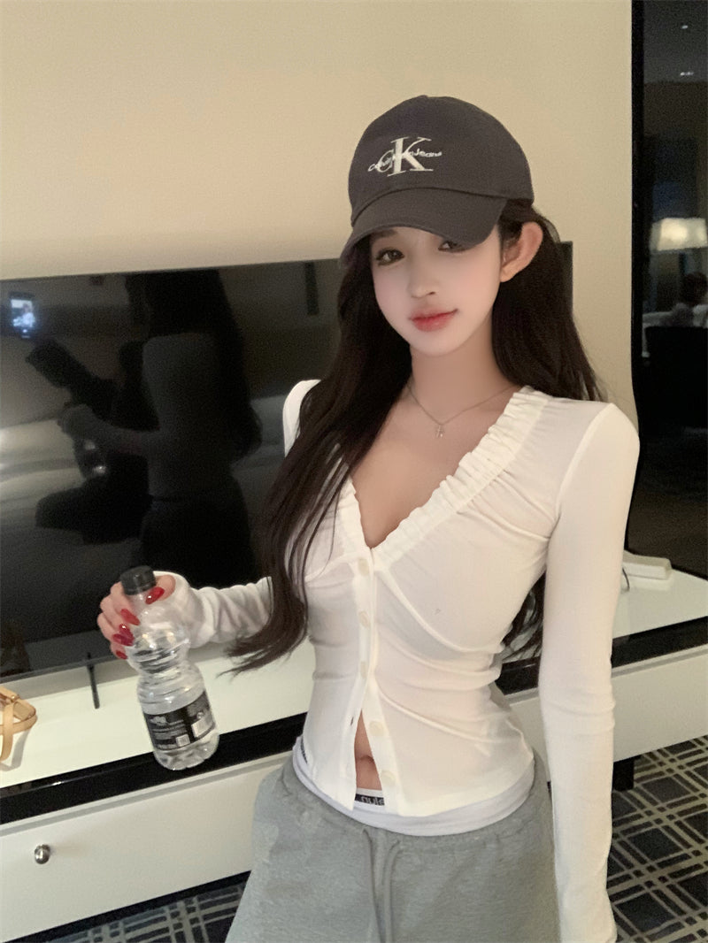 百搭V領百搭打底衫