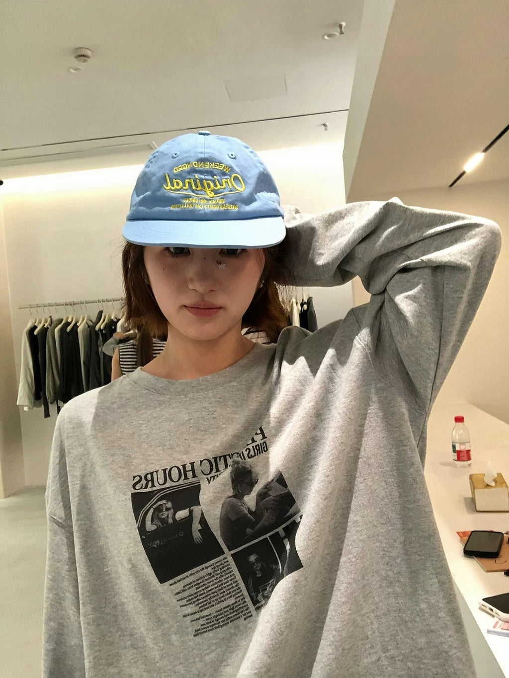 美式休閒簡約氣質印花寬鬆上衣