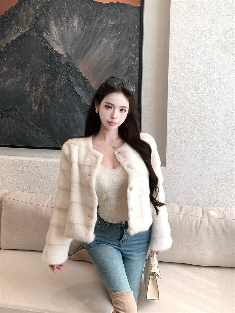 氣質貴婦小香風毛毛氣質外套