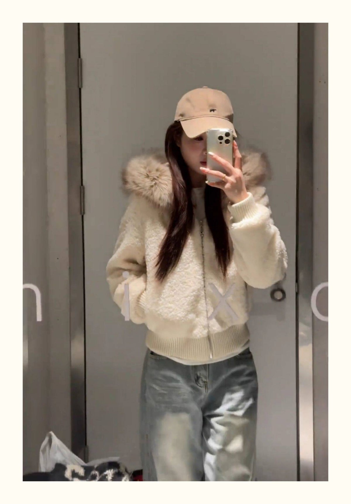 慵懶風質感絨毛外套