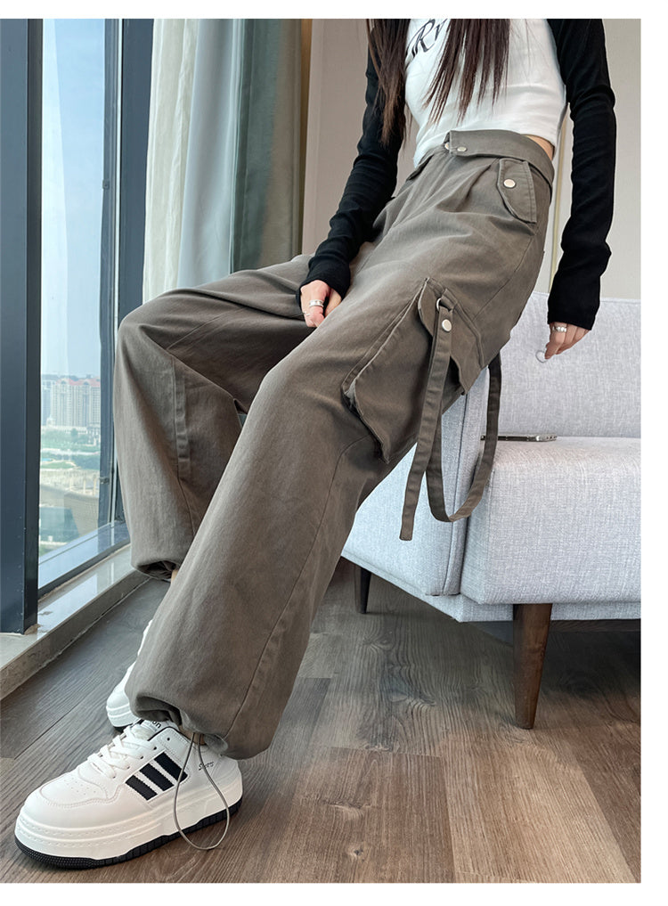 設計感美式工裝褲