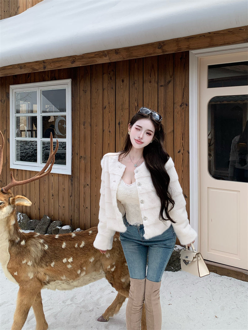 氣質貴婦小香風毛毛氣質外套