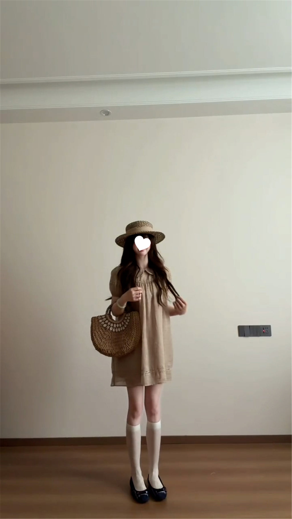 夏季法式復古氣質娃娃領連衣裙