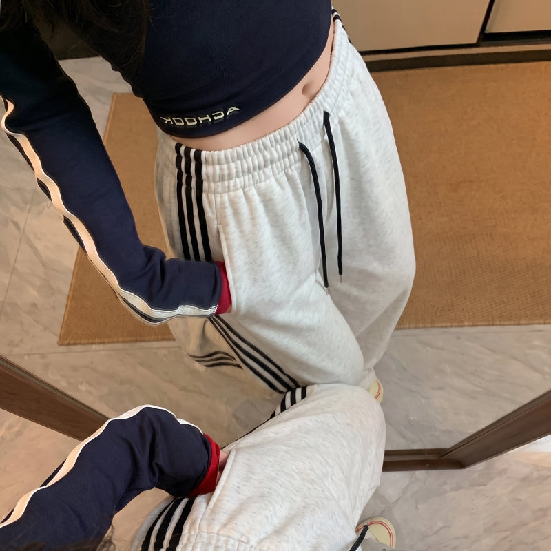 美式條紋運動褲