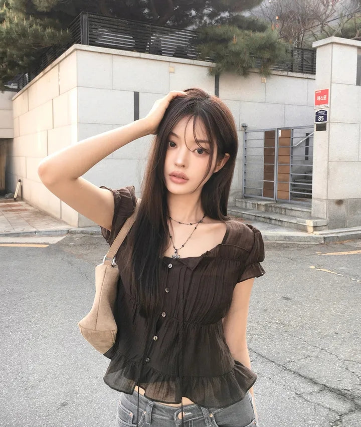 法式質感甜美襯衫