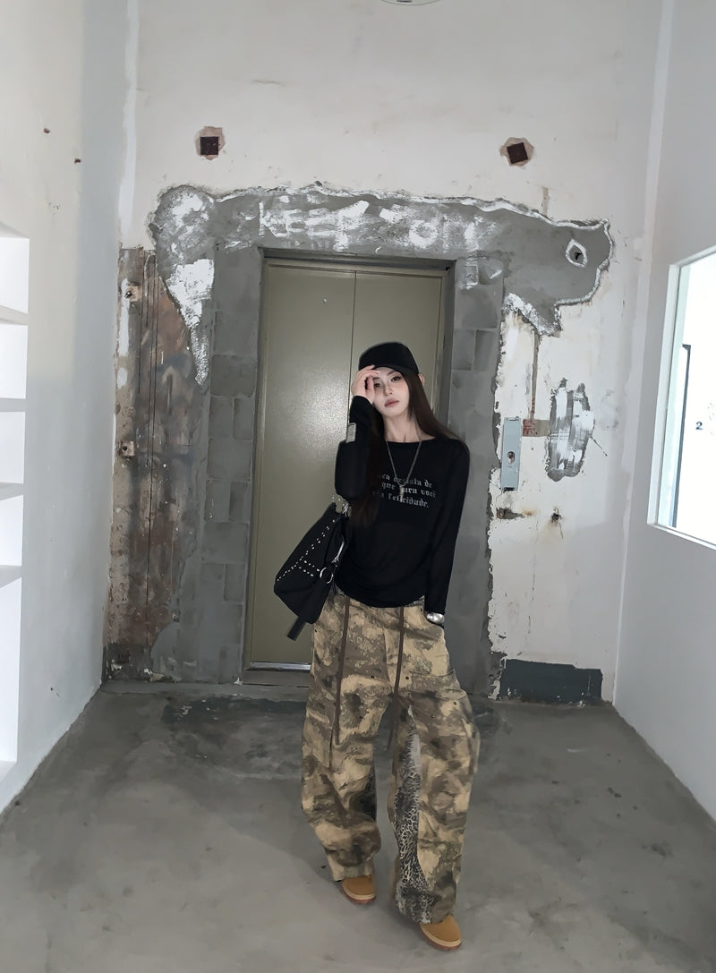 復古字母簡約薄款長袖